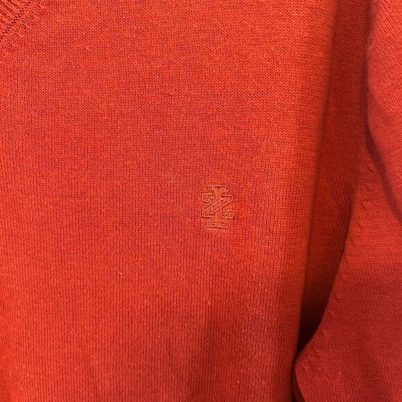 New Izod Burnt Orange Pullover V-neck Sweater Soft Stretch Business Casual XL - Picture 5 of 9
